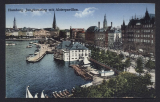 Hamburg. Jungfernstieg mit Alsterpavillon