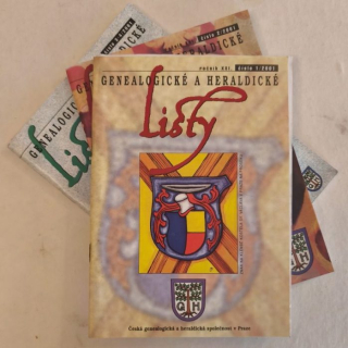 Genealogické a heraldické listy 2001 (ročník 21, komplet - 4 čísla ve třech sešitech)
