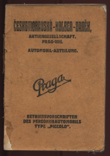 Praga. Betriebsvorschriften des personenautomobils type Piccolo. (německy)