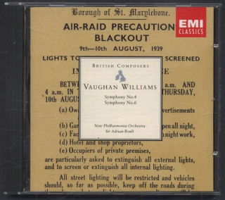 Ralph Vaughan Williams, New Philharmonia Orchestra, Sir Andrian Boult - Symphonies nos. 4 & 6 (CD)