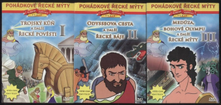Pohádkové řecké mýty I: Trojský kůň a další řecké pověsti; II: Odysseova cesta a další řecké báje, III: Medúza, Bohové Olympu a další řecké mýty (3DVD)