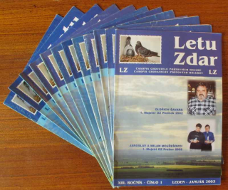 Letu zdar. 2003 (kompletní 13. ročník, 12 sešitů) Časopis chovatelů poštovních holubů