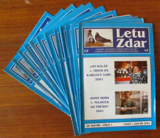 Letu zdar. 2002 (kompletní 12. ročník, 12 sešitů) Časopis chovatelů poštovních holubů