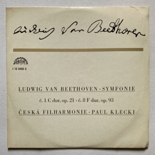 Ludwig van Beethoven, Česká Filharmonie, Paul Klecki - Symfonie Č. 1 C Dur, Op. 21 / Symfonie Č. 8 F Dur, Op. 93 (LP)