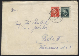 Dopis (Pofis č. 81  plus  č. 83) - vlaková pošta Č. Budějovice-Praha
