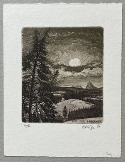 Herbert Kisza - Ex libris Jiří Buriánek (akvatinta)