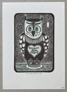 Václav Plechatý - Ex libris Ruda Príbyš (serigrafie)