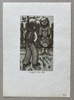 Václav Plechatý - Ex libris Pepa Hromada (lept)