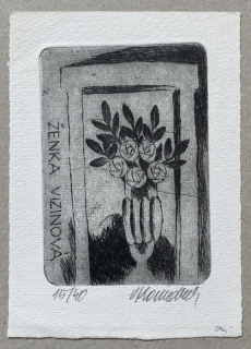 Vladimír Komárek - Ex libris Ženka Vizinová (lept)