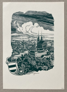 Josef Weiser - Brno (dřevoryt)