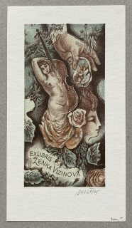 Bohumil Krátký - Ex libris Ženka Vizinová (litografie)