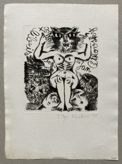 Olga Čechová - Ex libris Ing. Jan Cetkovský (suchá jehla)