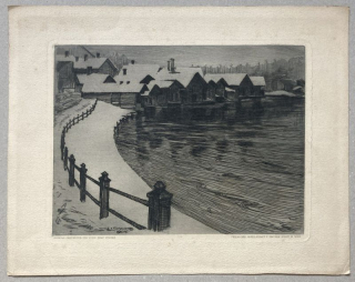 Louis (Graf) Sparre - Vesnice v zimě (lept)