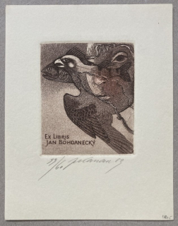 Jan Kavan - Ex libris Jan Bohdanecký (lept)