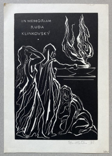 Emil Kotrba - In memorian Ruda Klinkovský (dřevoryt)