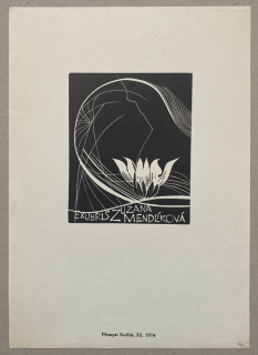 Přemysl Rolčík - Ex libris Zuzana Mendlíková (dřevoryt)