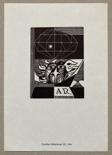 František Bělohlávek - Ex libris A.R. (dřevoryt)