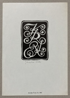 Jaroslav Šváb - Ex libris KR (linoryt)