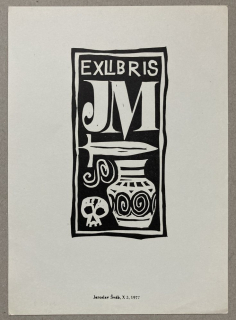 Jaroslav Šváb - Ex libris JM (linoryt)