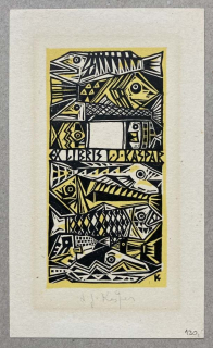 Ladislav Josef Kašpar - Ex libris L. J. Kašpar (linoryt)