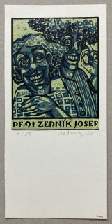 Josef Zedník - PF 1991 (kombinovaná technika)