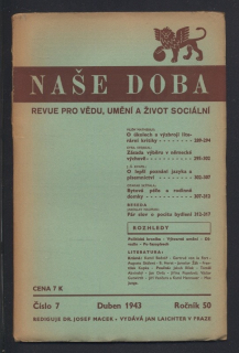 Naše doba ročník 50 / č. 7