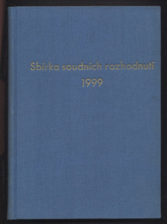 Sbírka soudních rozhodnutí a stanovisek 1999, sešit 1-10 (10 čísel v jednom svazku)