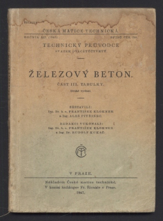 Klokner, František - Železvoý beton část III. - tabulky