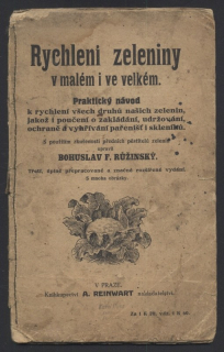 Růžinský, Bohuslav - Rychlení zeleniny v malém i velkém věku