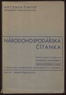 Pimper, Antonín - Národohospodářská čítanka, populární úvod do národního hospodářství