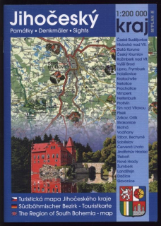 autor neuveden - Turistická mapa Jihočeského kraje (česky, německy a anglicky)