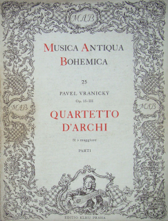 Vranický, Pavel - Quartetto D'Archi (Op. 15-III)