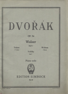 Dvořák, Antonín - Valčíky, sešit 1