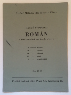Svoboda, Hanuš - Román v pěti kapitolách pro housle a klavír