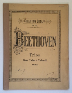 Beethoven, Ludwig van - Trios pour Piano, Violine  a  Violoncell (Violine)