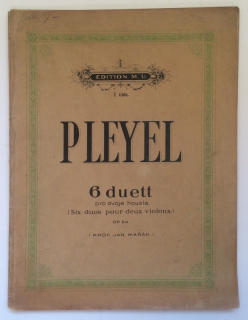 Mařák, Jan - Pleyel 6 duett pro dvoje housle, Op. 24