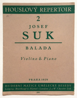 Suk, Josef - Balada - Houslový repertoir 2