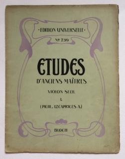 Bloch, Joseph - Etudes D'anciens Maitres, Violon Seul I.