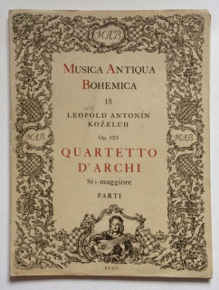 Koželuh, Leopold Antonín - Quartetto d'Archi Si maggiore, Op. 32/I