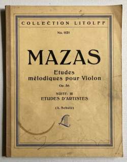 Mazas, Jacques Féréol - Etudes mélodiques pou Violon, Op. 36, Suite III - Etudes D'Artistes