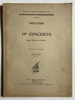 Kreutzer, Rudolphe - 19e Concerto pour Ciolon et Piano
