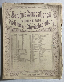 Berühmte Compositionen für Violine Solo und für Violine mit Clavierbegleitung