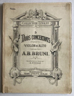 Bruni, Antonio Bartolomeo - 3 Duos Concertants pour Violon et Alto