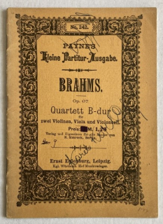 Brahms, Johannes - Quartett B-dur, Op. 67