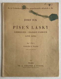 Suk, Josef - Píseň lásky, Op. 7, No. 1