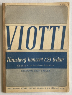 Viotti, Giovanni Battista - Houslový koncert č. 23 G-dur - housle s průvodem klavíru