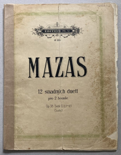 Mazas, Jacques Féréol - 12 snadných duett pro 2 housle, Op. 38, sešit II. (č. 7-12)