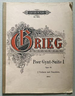 Grieg, Edvard - Peer Gynt - Suite I, Op. 46, pro dvoje housle a klavírní doprovod