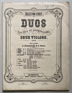 Blumenstengel, A.; Schulz, A. - Duos faciles et progessifs, Op. 59, pro dvoje housle