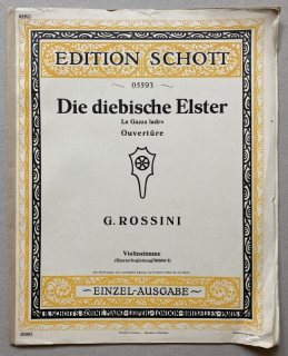 Rossini, Gioacchino - Ouvertüre zu Die diebische Elster - La Gazza ladra - Ouvertüre (housle  plus  klavírní doprovod)